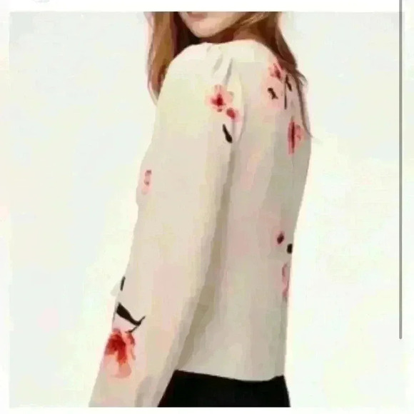 NWOT ARITZIA  WILFRED TIA FLORAL FRONT TIE BLOUSE XXS - Picture 4 of 7